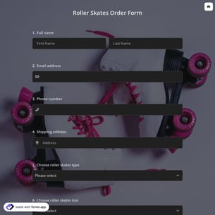 Roller Skates Order Form