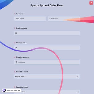 Sports Apparel Order Form