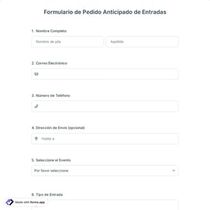 Formulario de Pedido Anticipado de Entradas