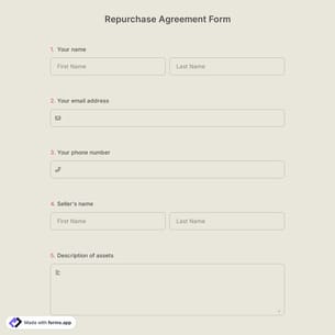 Repurchase Agreement Form
