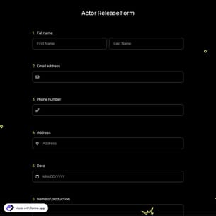 Actor Release Form