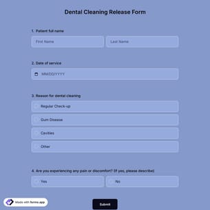 Dental Cleaning Release Form