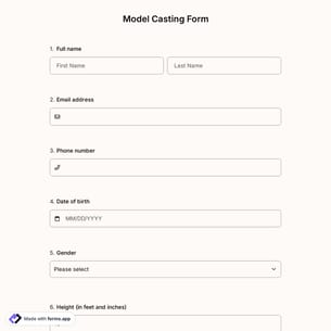 Model Casting Form