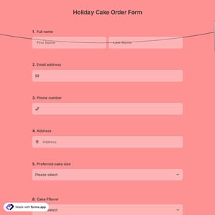 Holiday Cake Order Form