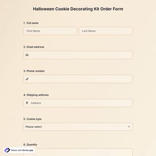 Halloween Cookie Decorating Kit Order Form