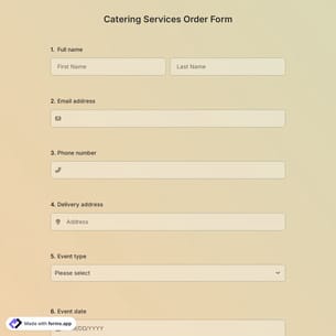 Catering Services Order Form