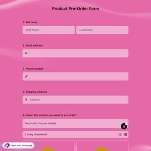 Product Pre-Order Form