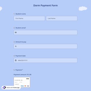 Dorm Payment Form