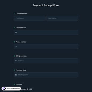 Payment Receipt Form