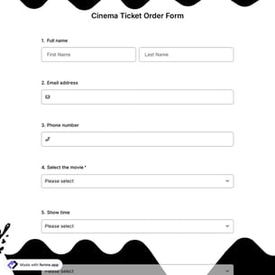 Cinema Ticket Order Form
