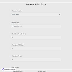 Museum Ticket Form