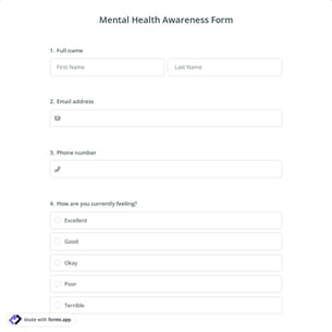 Mental Health Awareness Form