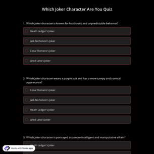 Which Joker Character Are You Quiz