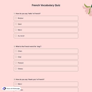 French Vocabulary Quiz