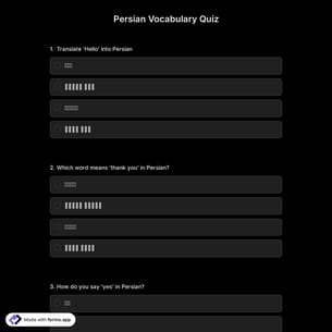 Persian Vocabulary Quiz