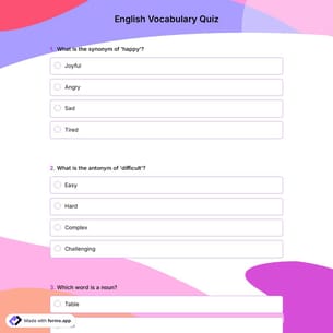 English Vocabulary Quiz