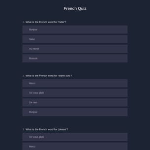 French Quiz