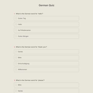 German Quiz