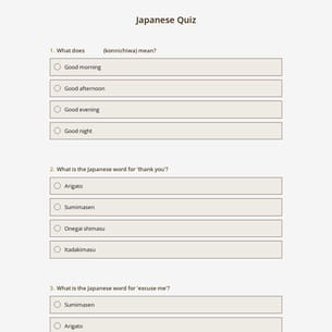 Japanese Quiz