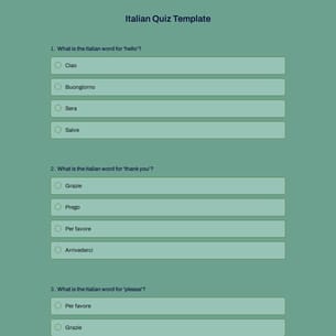 Italian Quiz Template