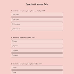 Spanish Grammar Quiz