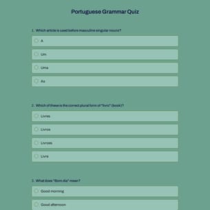 Portuguese Grammar Quiz