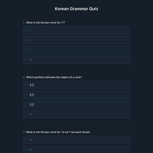 Korean Grammar Quiz