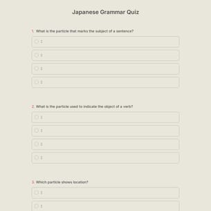 Japanese Grammar Quiz