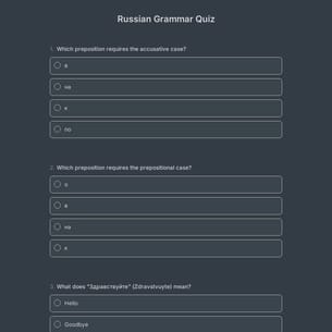 Russian Grammar Quiz