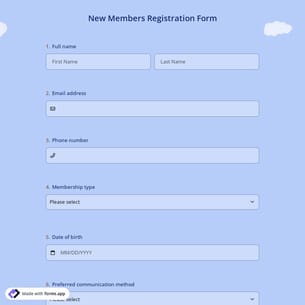 New Members Registration Form