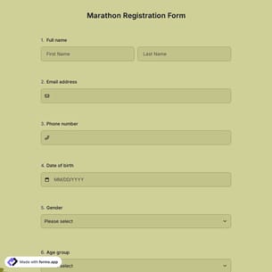 Marathon Registration Form