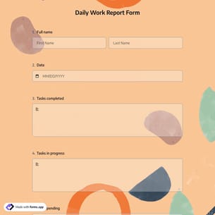 Daily Work Report Form