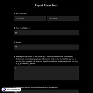 Report Abuse Form