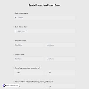 Rental Inspection Report Form