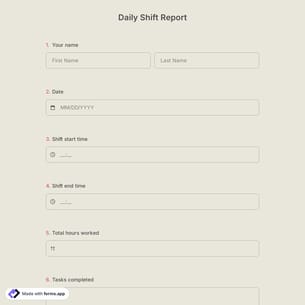 Daily Shift Report