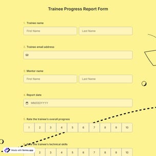 Trainee Progress Report Form