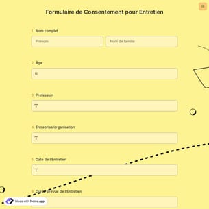 Formulaire de Consentement pour Entretien