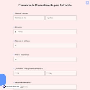 Formulario de Consentimiento para Entrevista