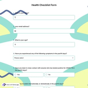Health Checklist Form