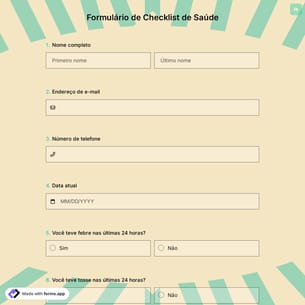 Formulário de Checklist de Saúde