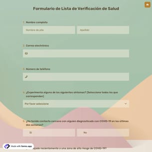 Formulario de Lista de Verificación de Salud