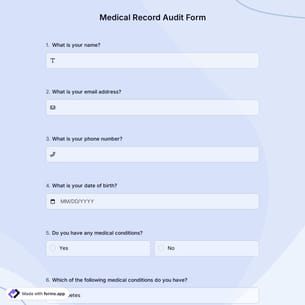 Medical Record Audit Form