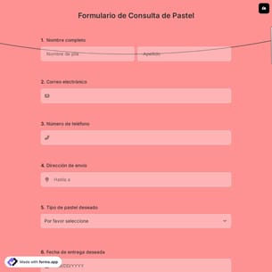 Formulario de Consulta de Pastel