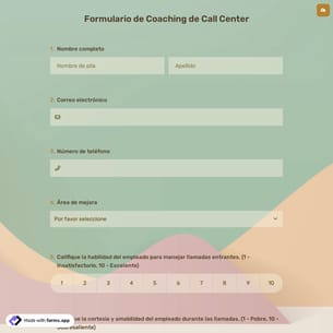 Formulario de Coaching de Call Center