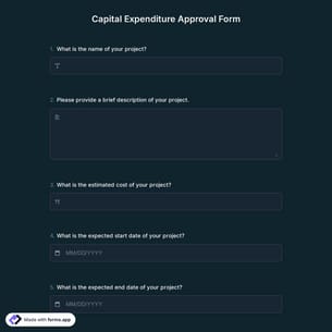 Capital Expenditure Approval Form