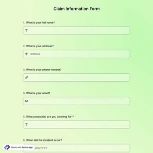 Claim Information Form