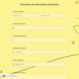 Formulário de Informações de Sinistro