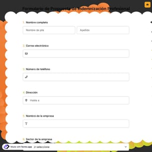 Formulario de Propuesta de Indemnización Profesional