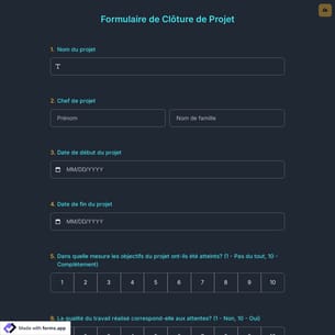 Formulaire de Clôture de Projet