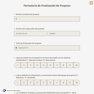 Formulario de Finalización de Proyecto